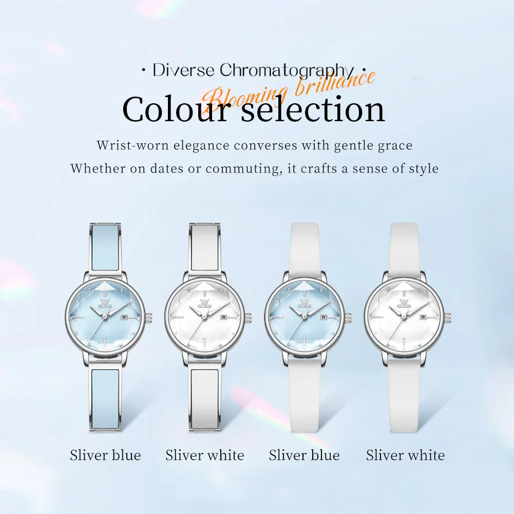 OLEVS Luxury Ladies Diamond Stainless Steel Watch