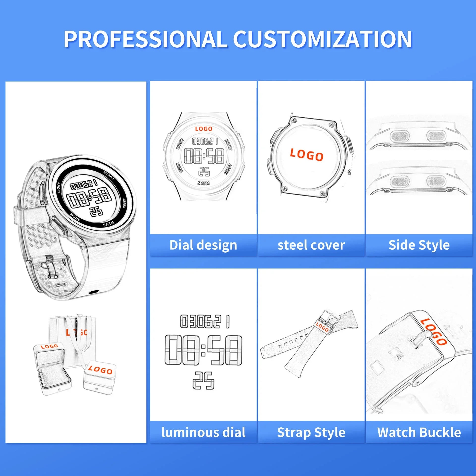 Stylish Digital Watches for Girls - Square Design