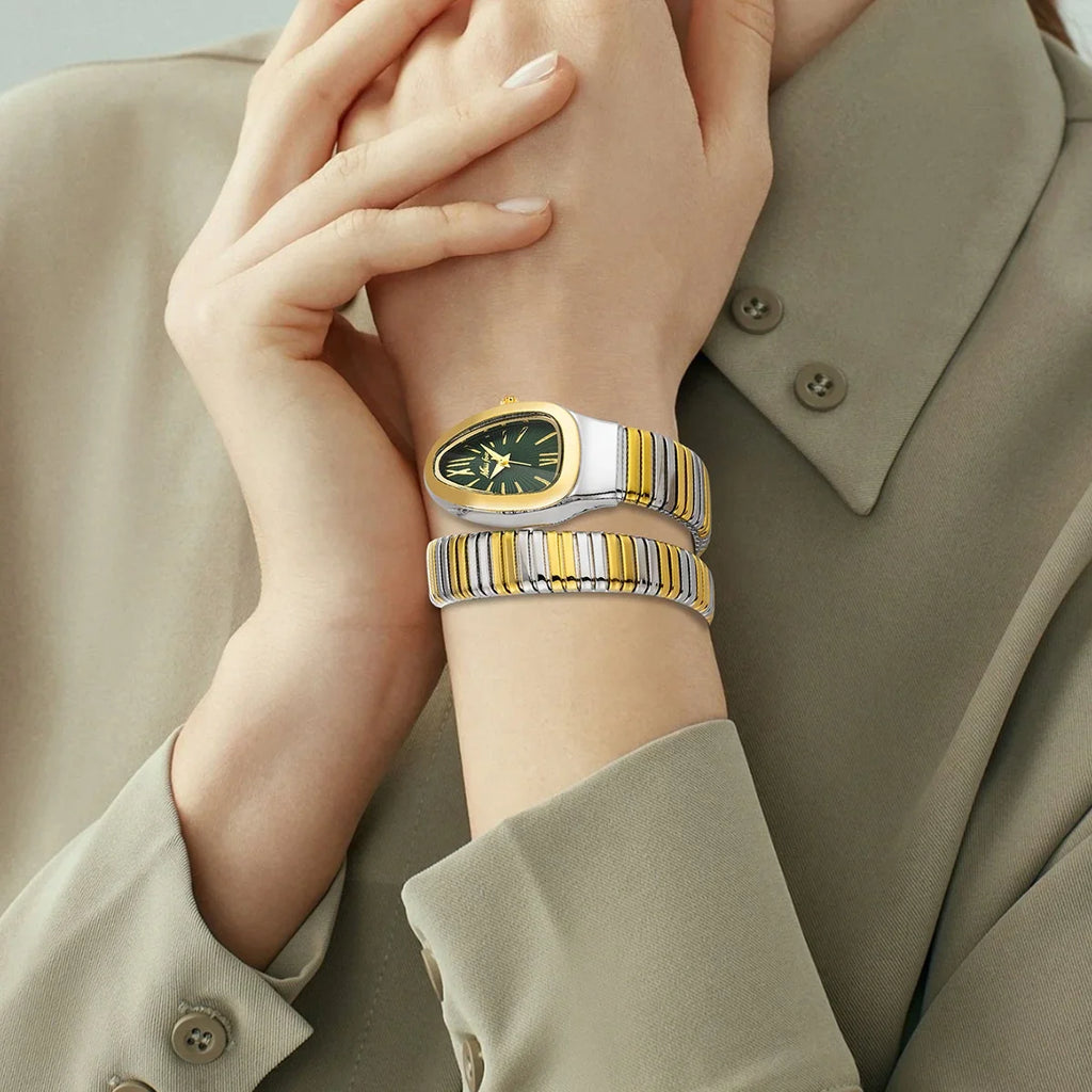 Luxury Snake-Shaped Quartz Watch for Women