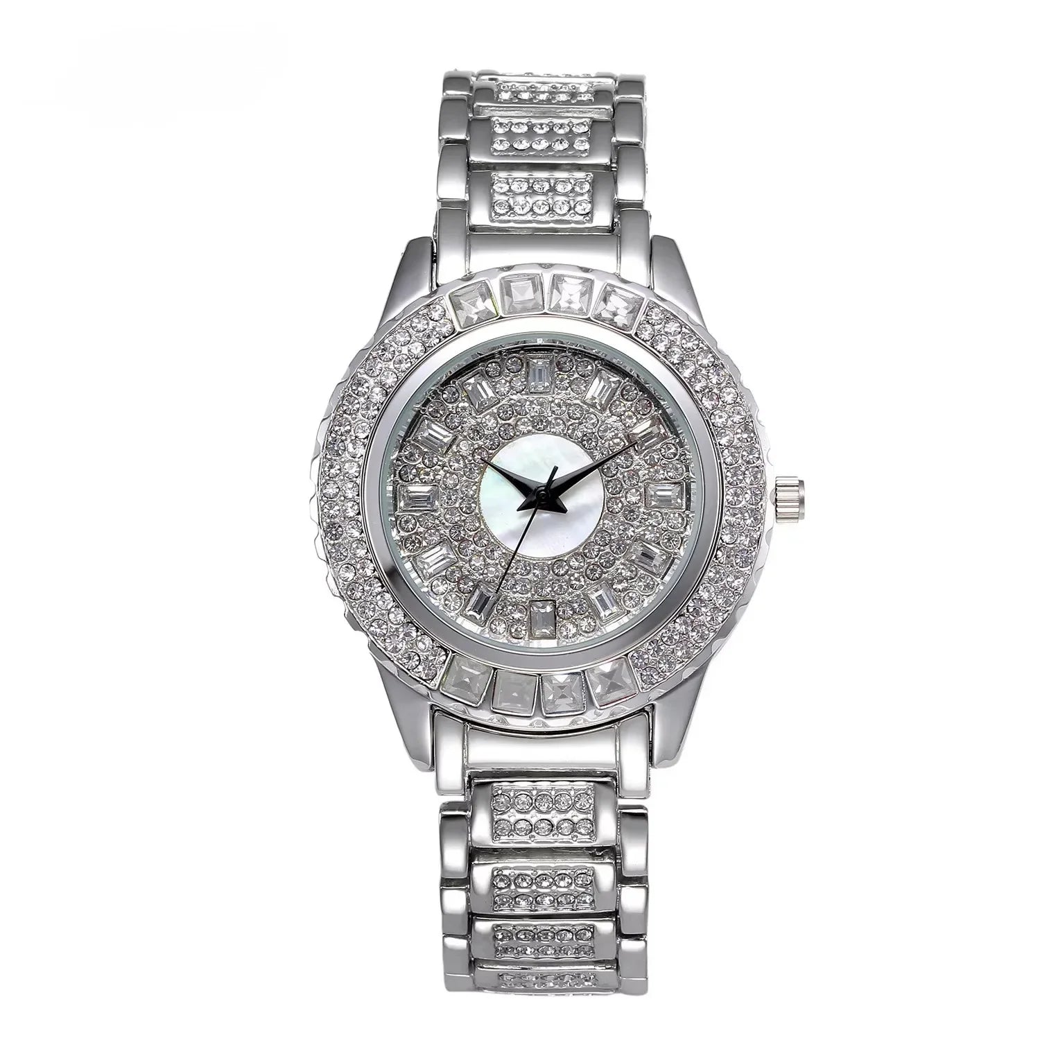 Luxury Women's Diamond Quartz Watch - Gold & Zircon
