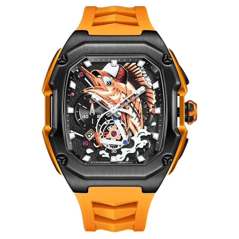 LILUOKE Super Luxury Man Watch Quartz Watches Waterproof Hot Style for Man Fishing Watch Sea Fishing