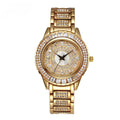Luxury Women's Diamond Quartz Watch - Gold & Zircon