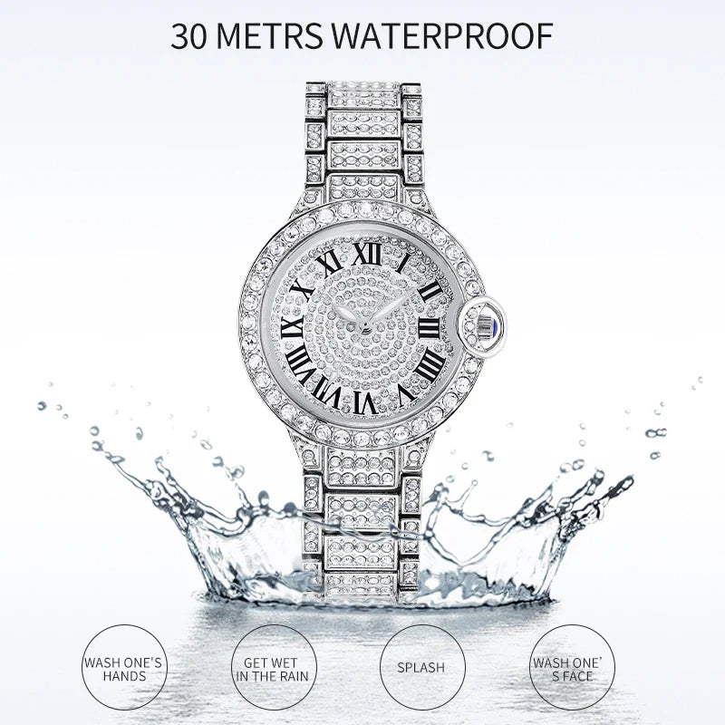 Elegant Women's Luxury Quartz Watch with Crystals