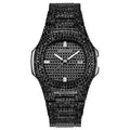 43MM Gold Silver Custom Logo Iced Out Quartz Watch