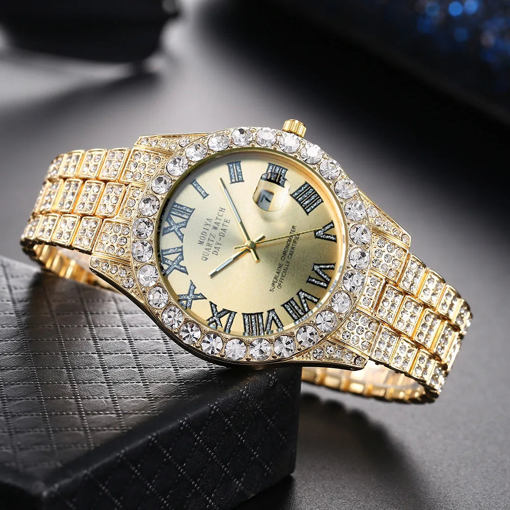 Luxury Quartz Rhinestone Wristwatch