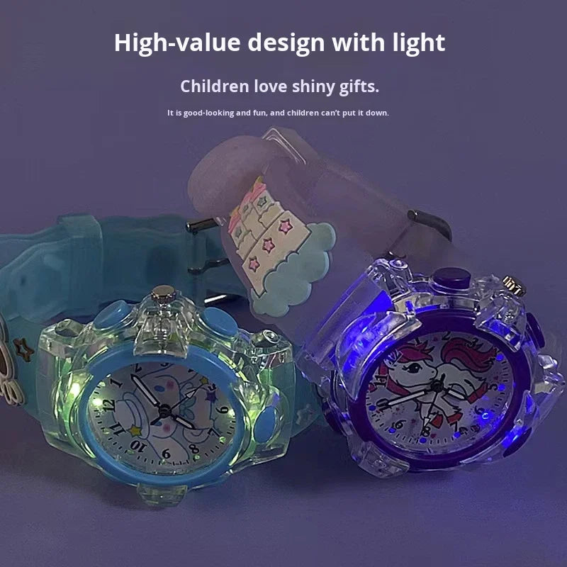 3D Luminous Hello Kitty Quartz Watch for Kids