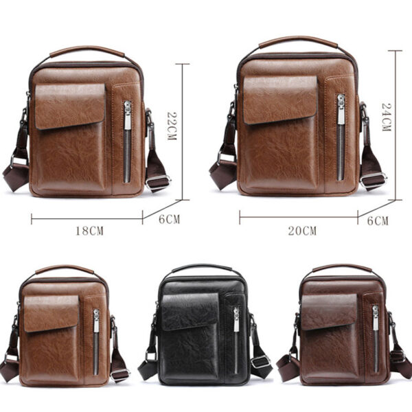 arrival pu leather bags waterproof retro side bags men - Image 3