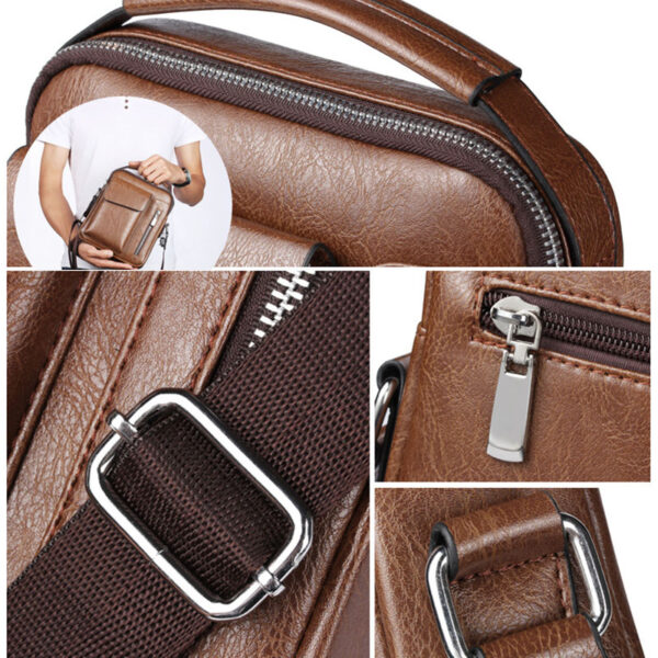 arrival pu leather bags waterproof retro side bags men - Image 4