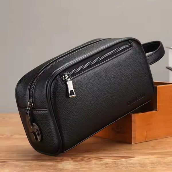 Password Lock Anti Pu Leather Bag Large Capacity Business Hand Bag For Men - Image 5