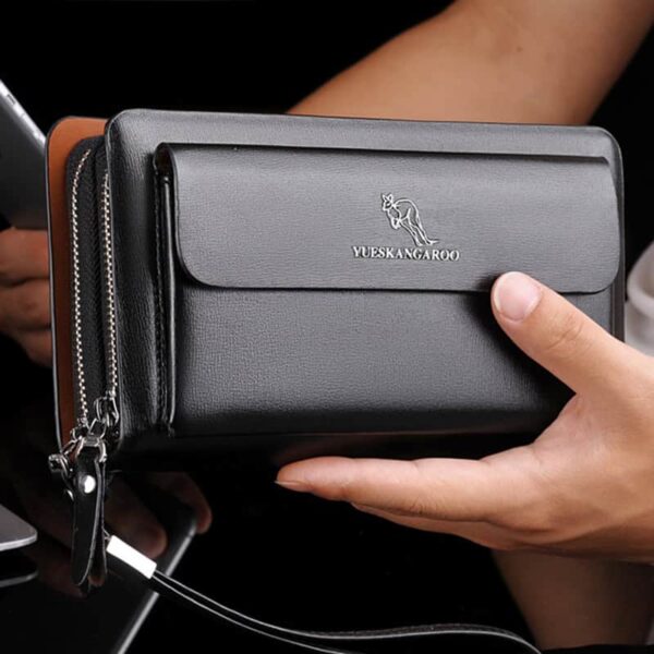 YUESKANGAROO Double Zipper Men Clutch