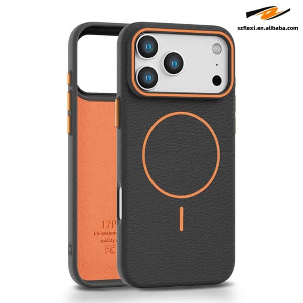Magnetic Lychee Leather TPU Case iPhone Wireless Charging Compatible 10