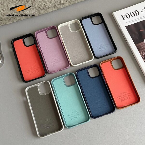 Magnetic Lychee Leather TPU Case iPhone Wireless Charging Compatible 4