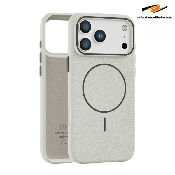 Magnetic Lychee Leather TPU Case iPhone Wireless Charging Compatible 7