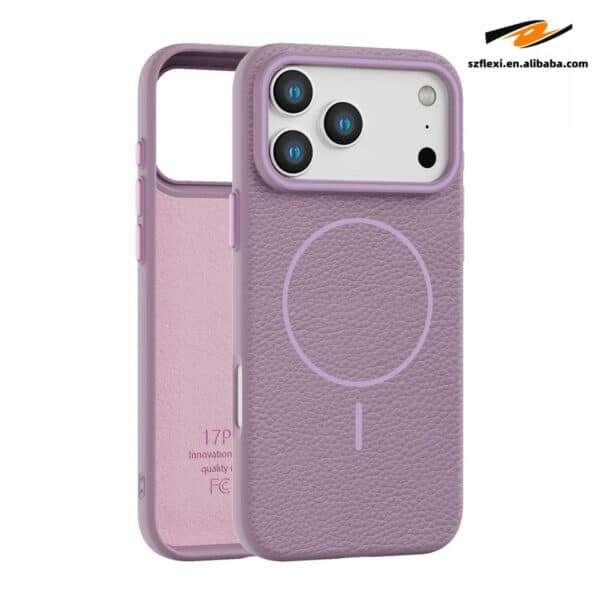 Magnetic Lychee Leather TPU Case iPhone Wireless Charging Compatible 8